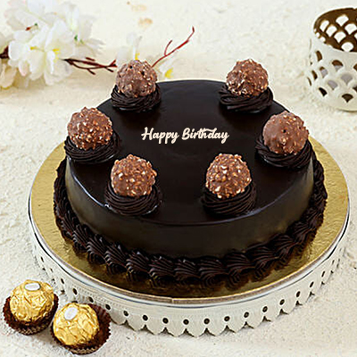 "Round shape 6pcs Ferror Rochers chocolate cake - 1kg - Click here to View more details about this Product